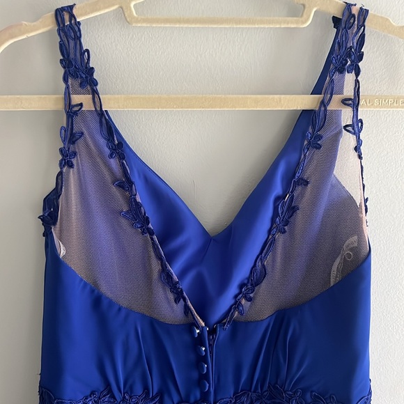 Royal Blue Tea Length Bridesmaid Dress (Alfred Angelo) - Picture 4 of 8